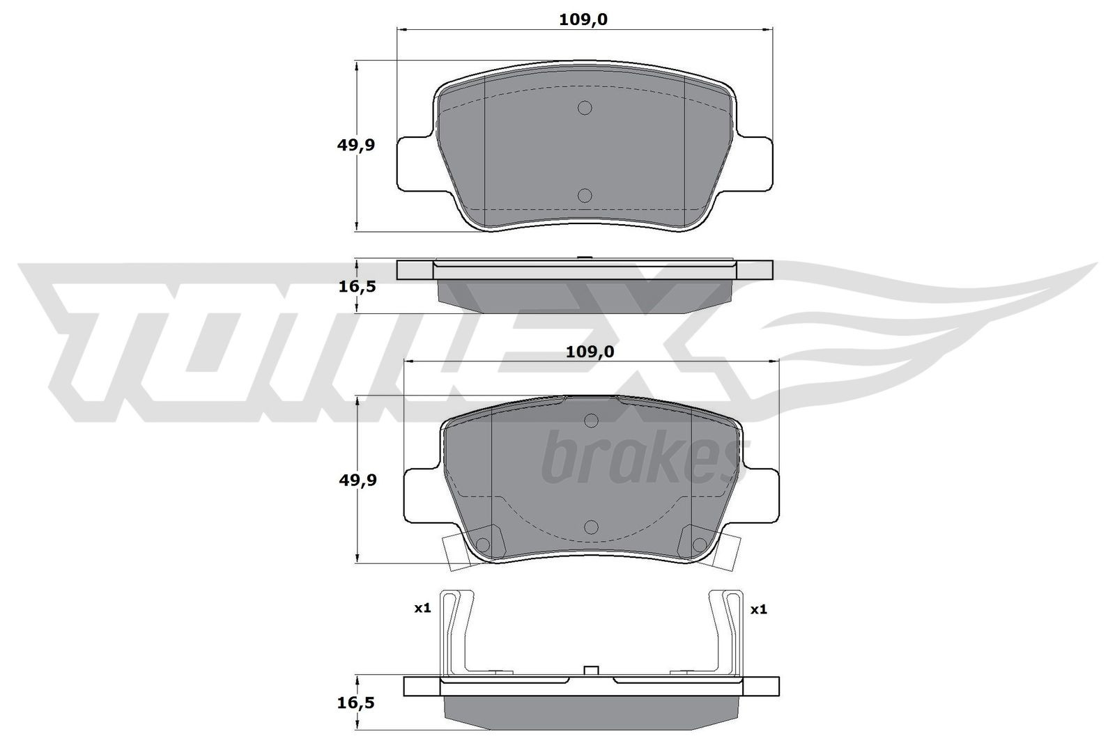 TOMEX Brakes Bremsbelagsatz, Scheibenbremse